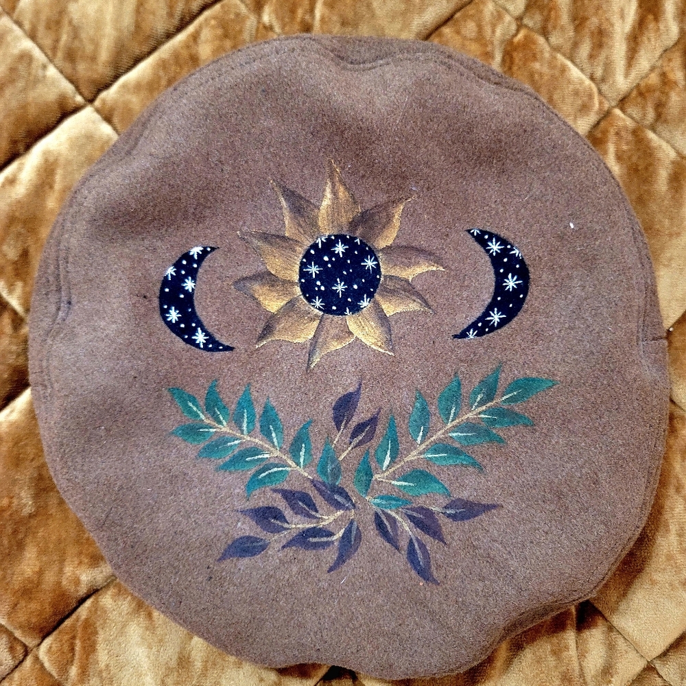 Shop Luna Bloom hand painted cabbie hat